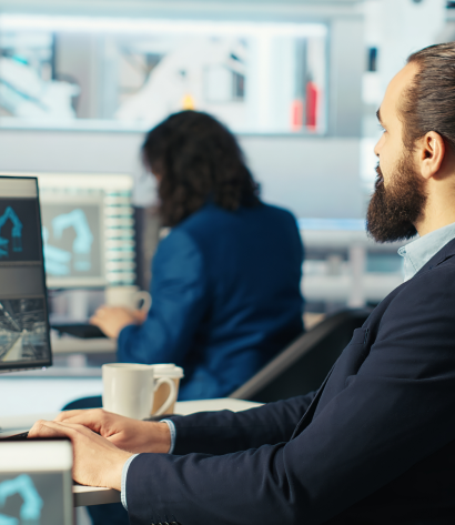 Developer working on a custom ERP solution.
