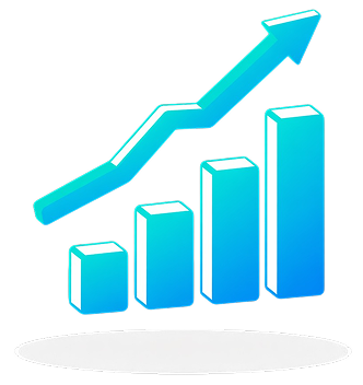 Upward growth chart icon