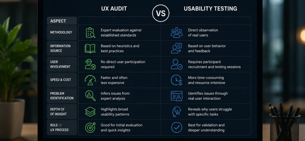 UX Audit vs Usability Testing