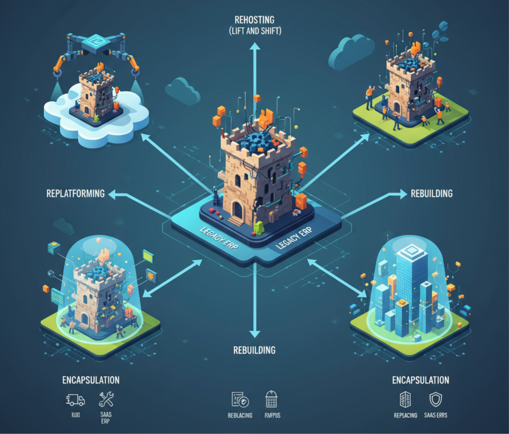 Types of legacy erp migration approaches